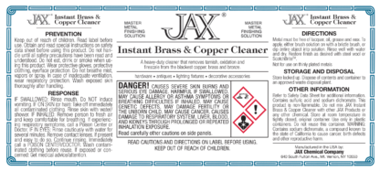 Instant Brass and Copper Cleaner label