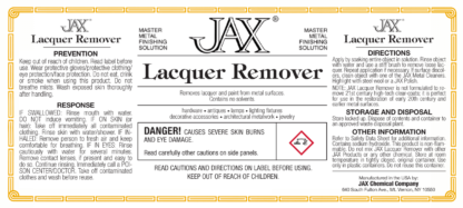 JAX Lacquer Remover label