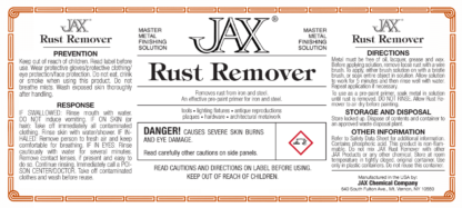 JAX Rust Remover label